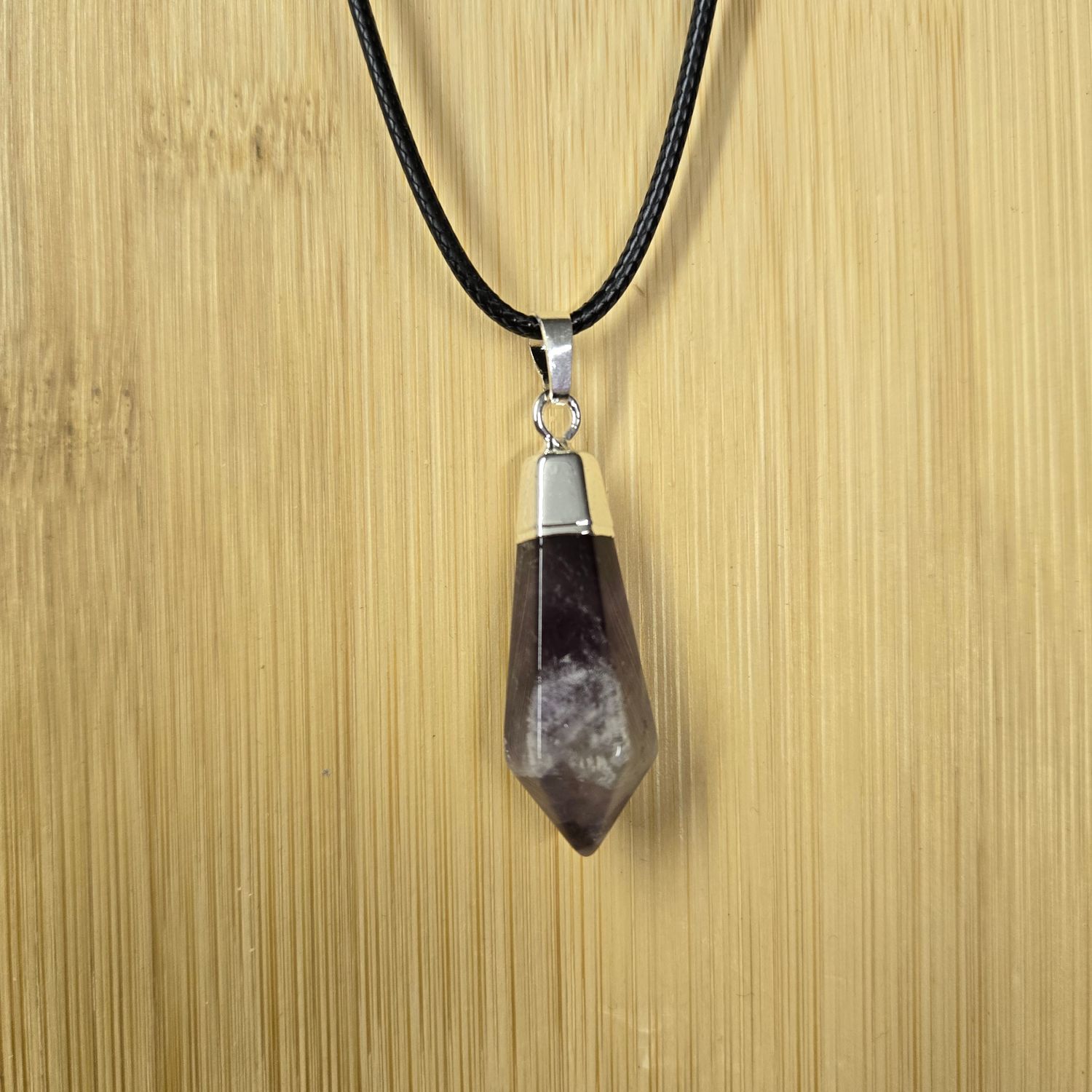 AMETHYST FACETED POINT PENDANT NECKLACE