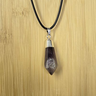 AMETHYST FACETED POINT PENDANT NECKLACE