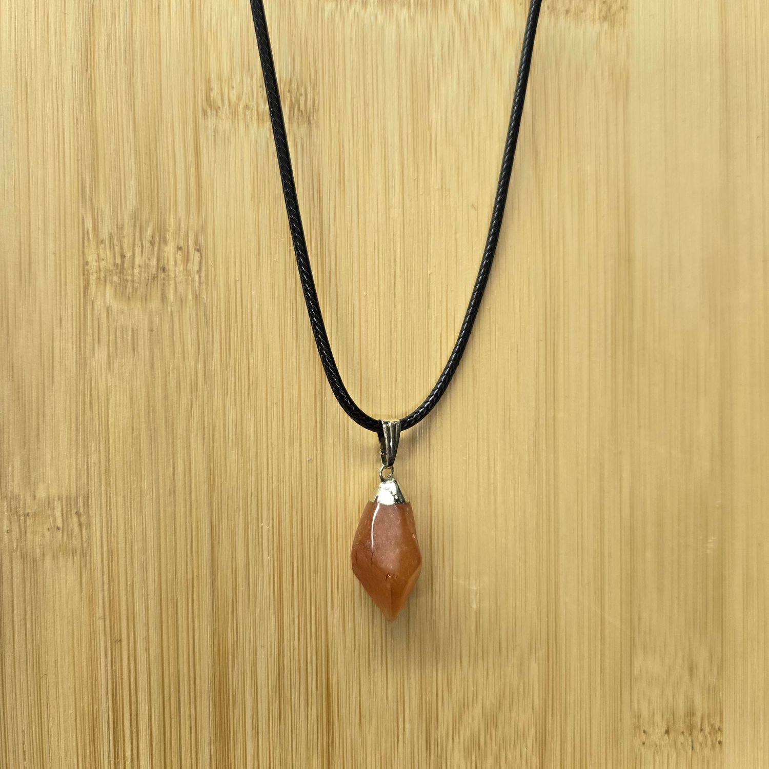 CARNELIAN FACETED POINT PENDANT NECKLACE