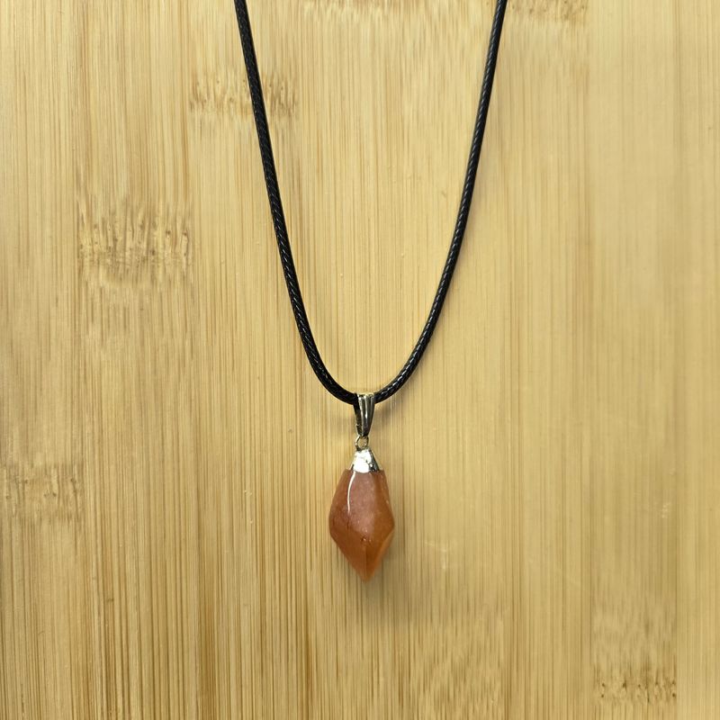 CARNELIAN FACETED POINT PENDANT NECKLACE