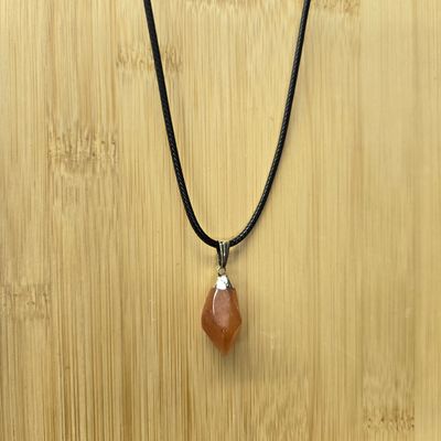 CARNELIAN FACETED POINT PENDANT NECKLACE