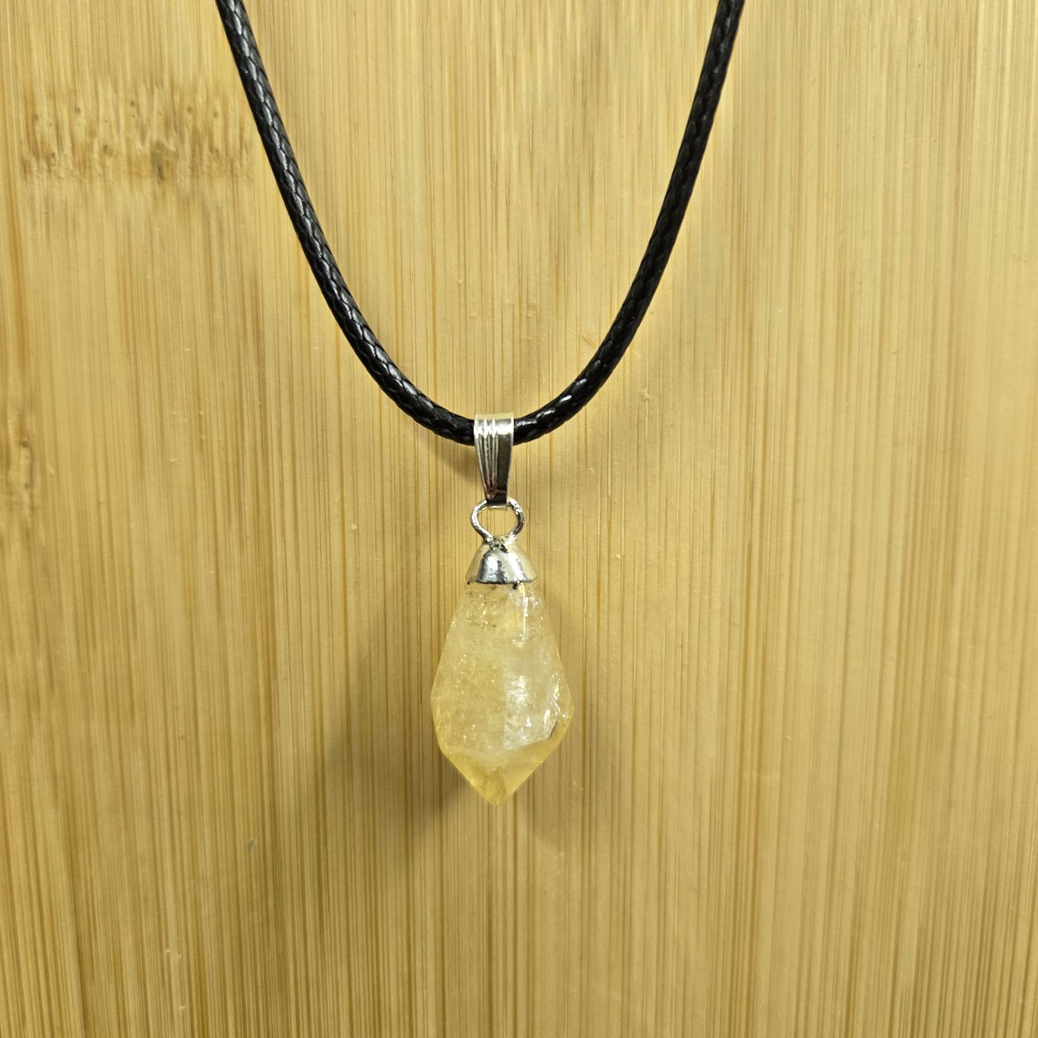 CITRINE FACETED POINT PENDANT NECKLACE