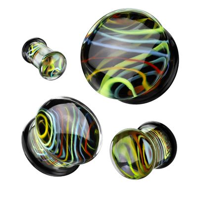 RAINBOW SWIRL GLASS PLUGS