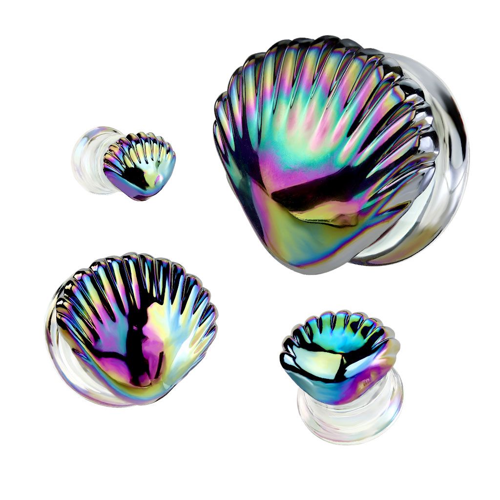 RAINBOW SHELL GLASS PLUGS