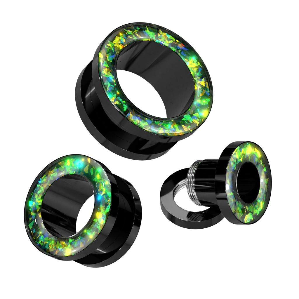 GREEN OPAL GLITTER BLACK SF