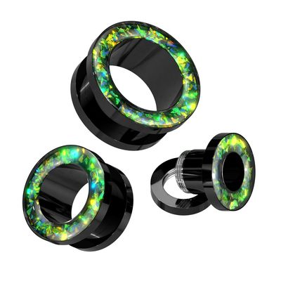 GREEN OPAL GLITTER BLACK SF