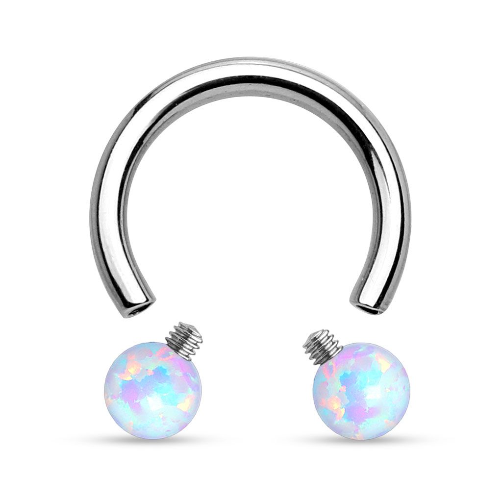 OPAL BALL INT HORSESHOE 16G 3/8&quot;