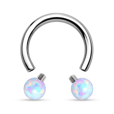 OPAL BALL INT HORSESHOE 16G 3/8&quot;