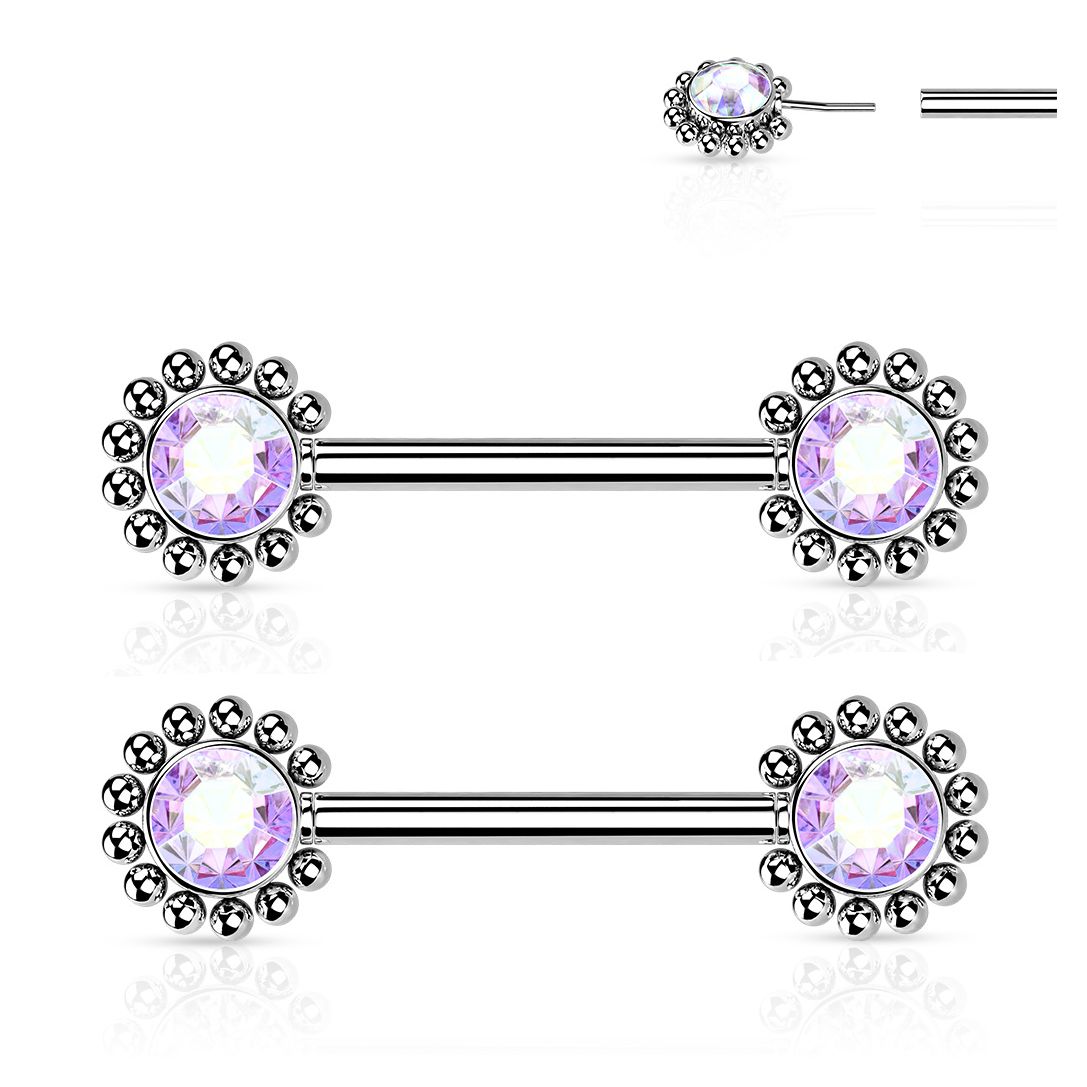 14G 9/16&quot; POP-IN SS/AB CZ BB BARS