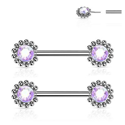 14G 9/16&quot; POP-IN SS/AB CZ BB BARS