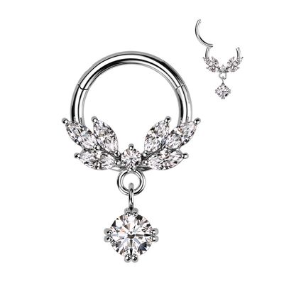 GEMS CZ DANGLE HINGE SEG 16G 5/16&quot;