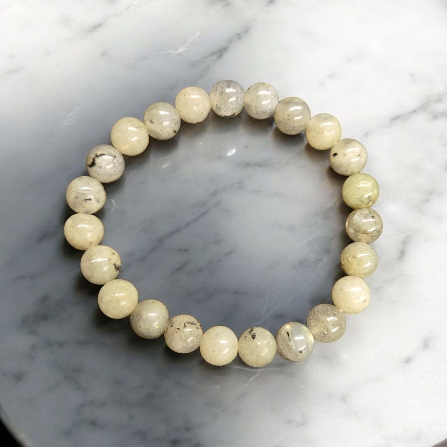 Labradorite 8mm Stretchy Bracelet with iridescent flashes – Arkady’s Body Adornment