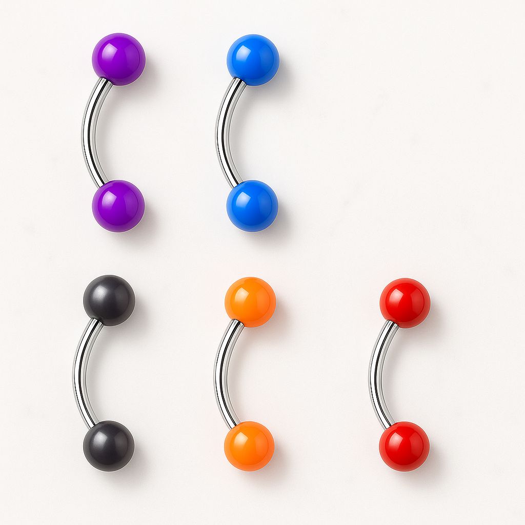 5PK SOLID BALL EYEBROW 16G 5/16&quot;