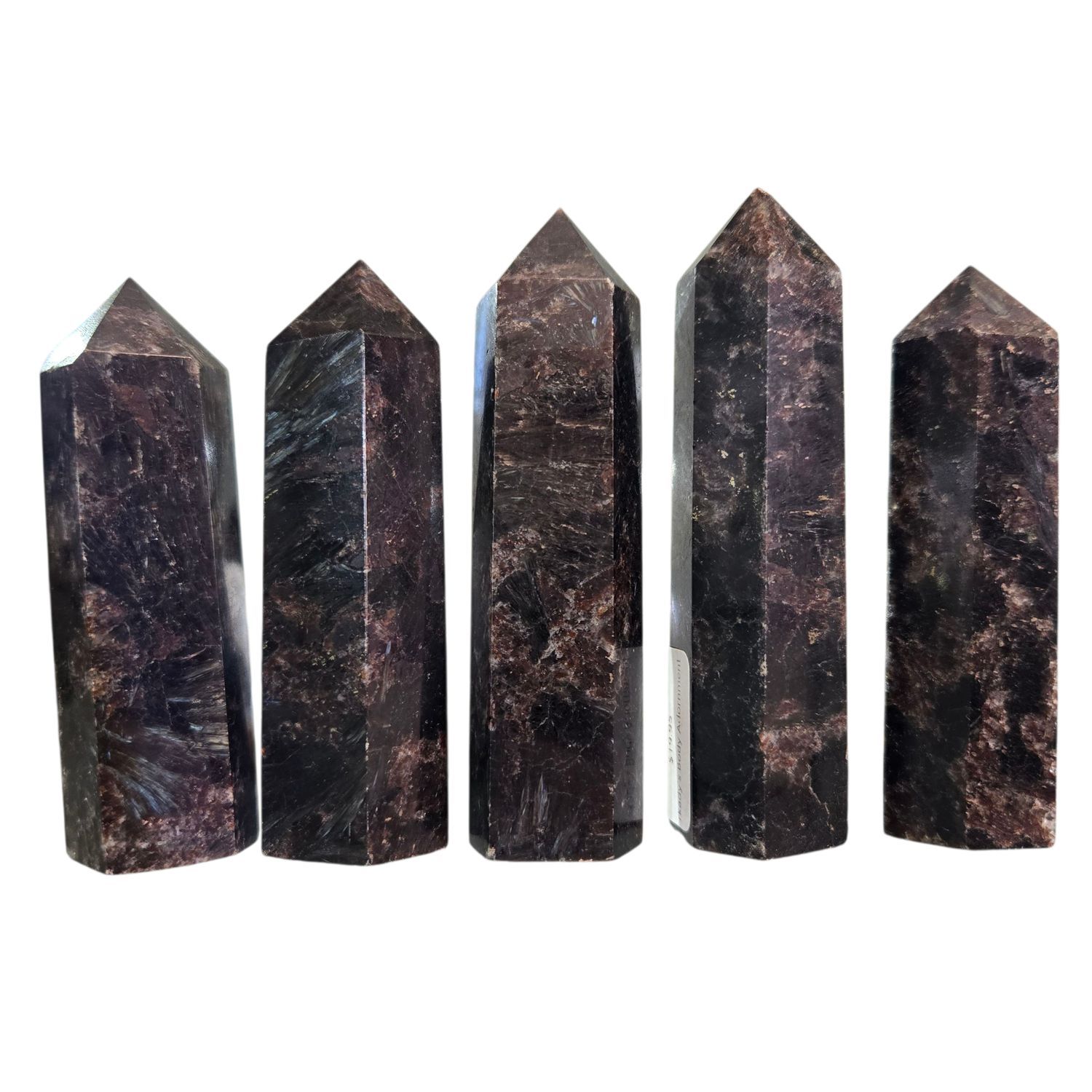Astrophyllite Obelisk Tower – Natural Bronze &amp; Black Crystal Point With Radiating Blade Inclusions