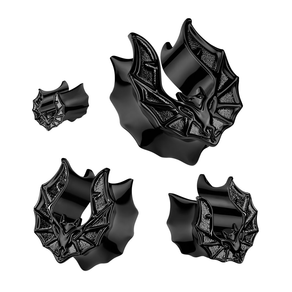 316L Surgical Steel PVD Black Bat Saddle Spreader Body Jewelry