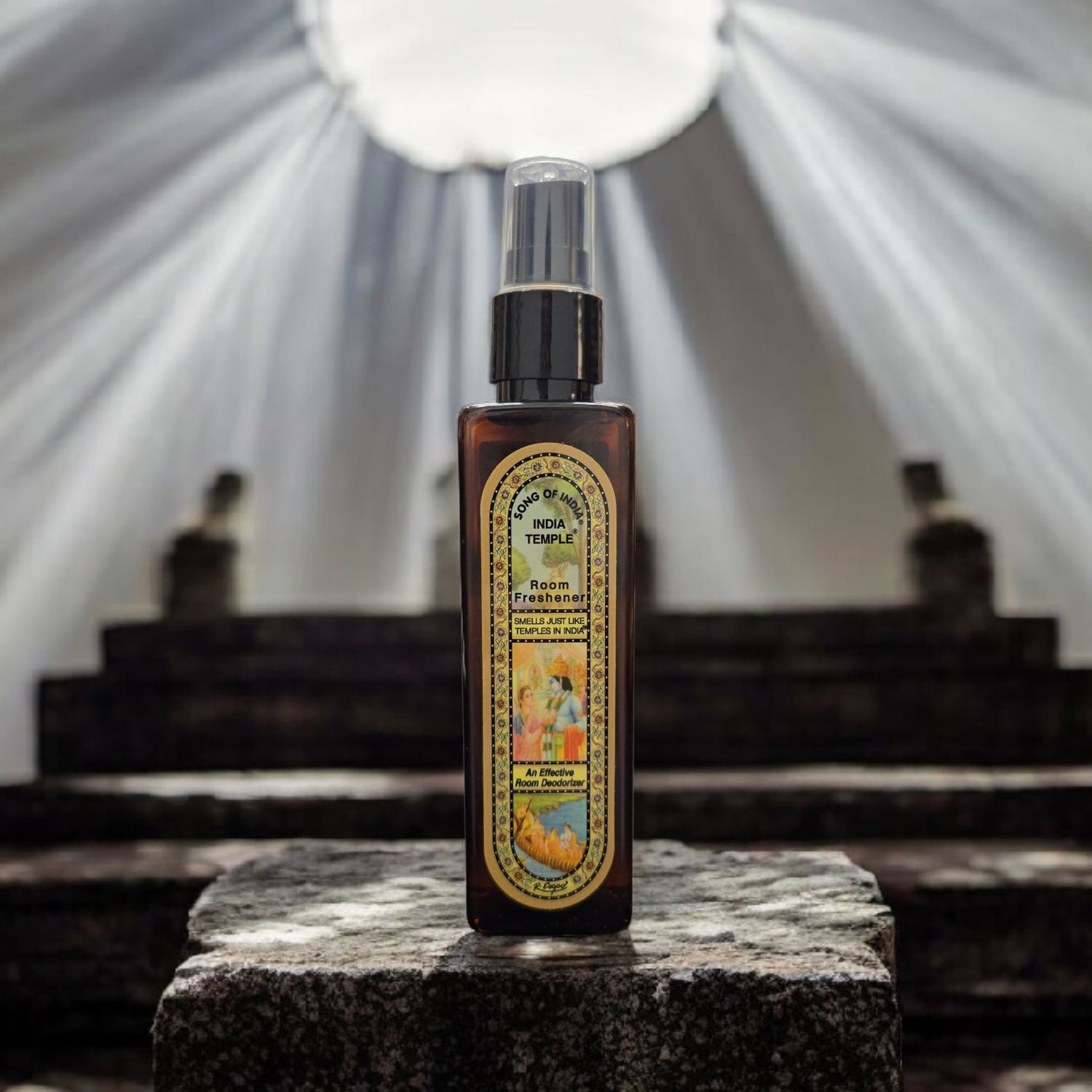 India Temple room spray 100ml with natural perfume oils for meditation and spiritual air cleansing