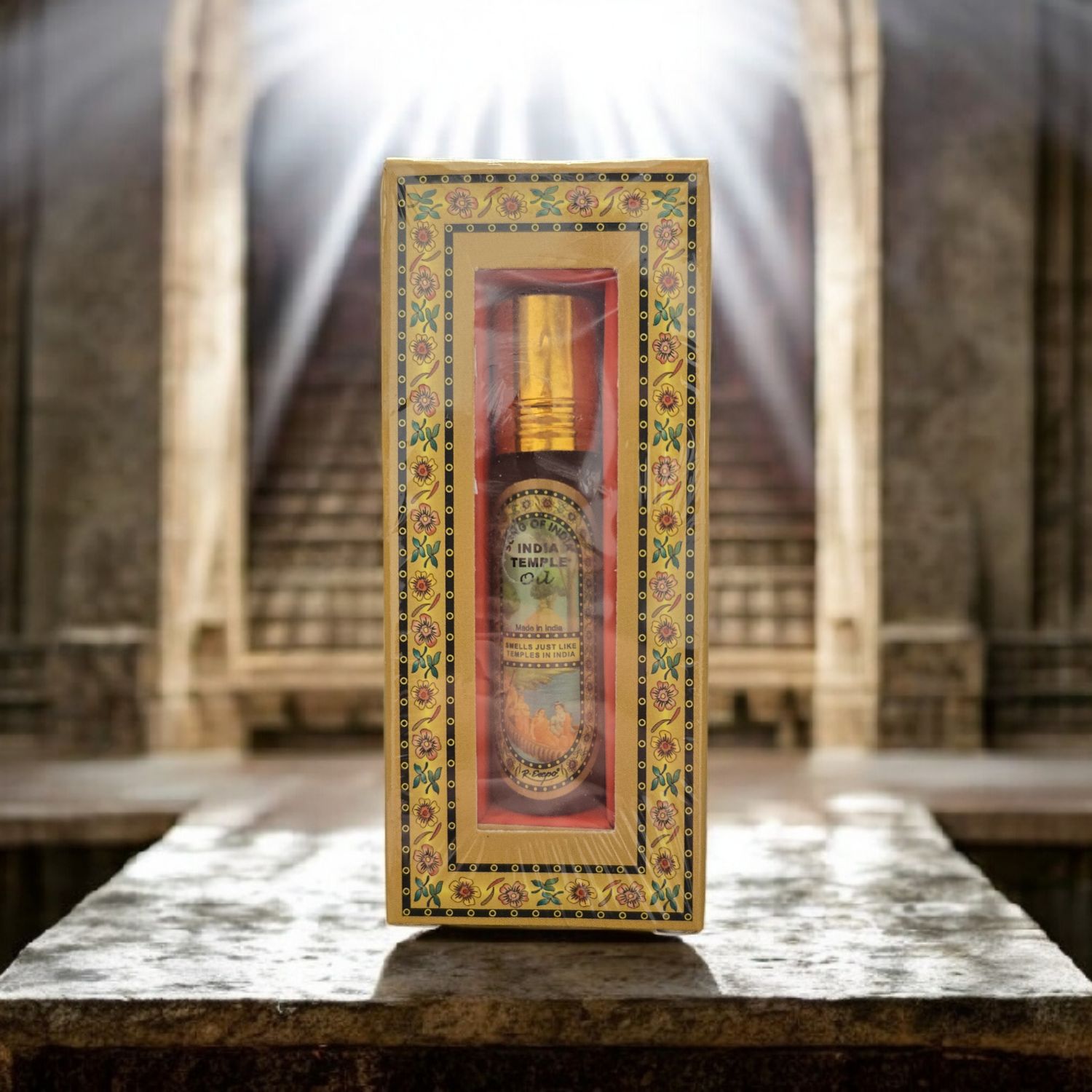 India Temple perfume oil 8ml in decorative box with unisex spiritual fragrance inspired by Indian temples