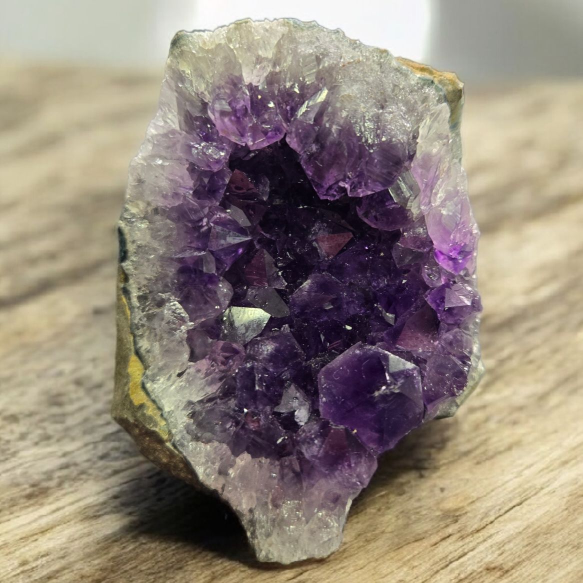A+ URUGUAY AMETHYST DRUZY CUT BASE A A+ Uruguay Amethyst druzy cut base with deep purple crystal points and polished standing base
