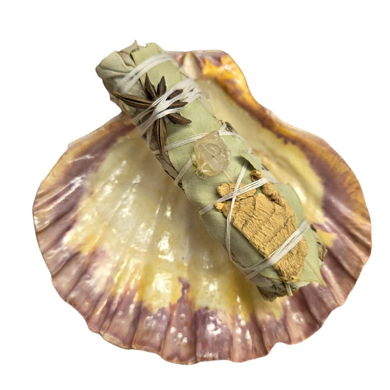 4" ANISE/GINGER/COPAL WHITE SAGE SMUDGE