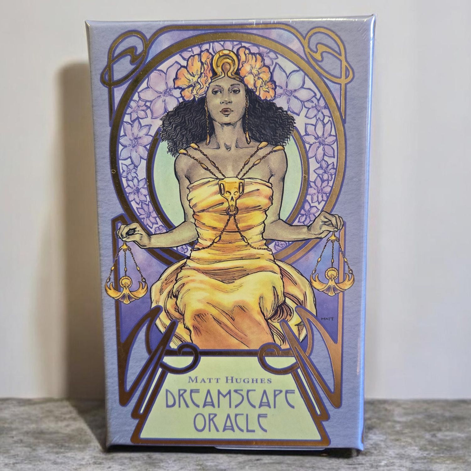 DREAMSCAPE ORACLE Dreamscape Oracle deck by Matt Hughes with gold foil art nouveau design at Arkady’s Metaphysical Gifts Amarillo Texas