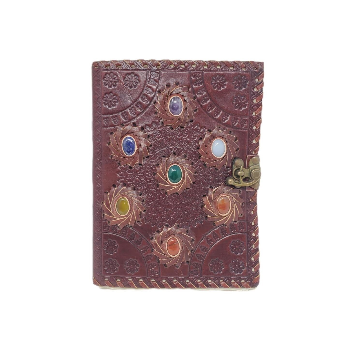 CHAKRA STONE LEATHER JOURNAL 6"x8"