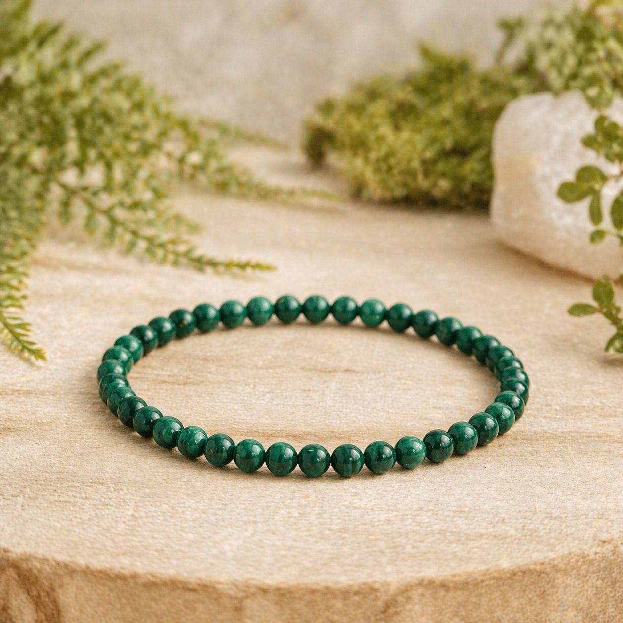 Malachite 4mm bead bracelet natural stone Arkadys Metaphysical Gifts Amarillo