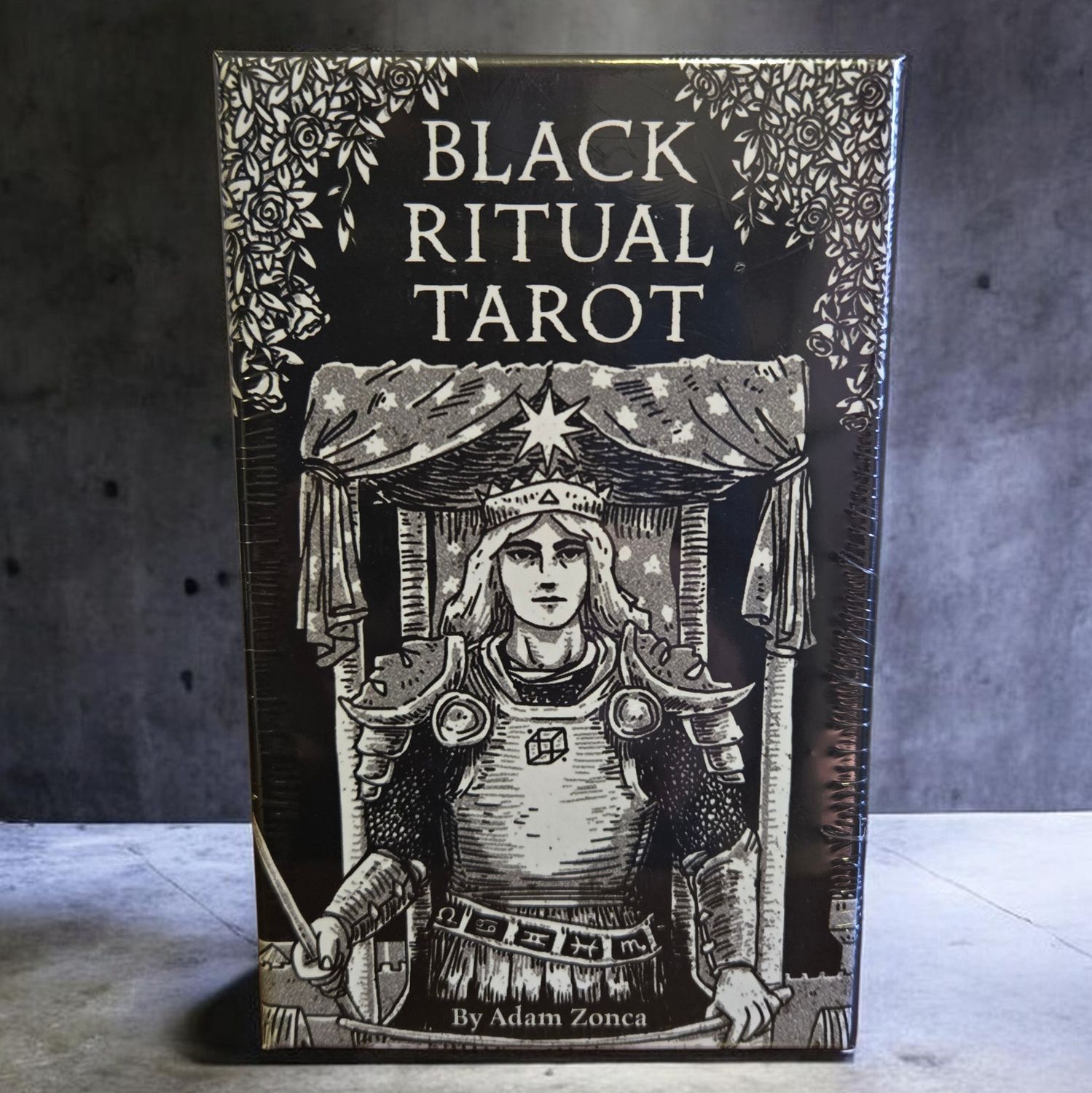 BLACK RITUAL TAROT Black Ritual Tarot deck by Adam Zonca black and white tarot cards at Arkady’s Metaphysical Gifts Amarillo Texas