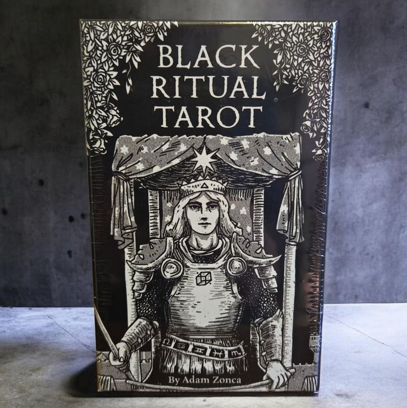 Black Ritual Tarot deck by Adam Zonca black and white tarot cards at Arkady’s Metaphysical Gifts Amarillo Texas