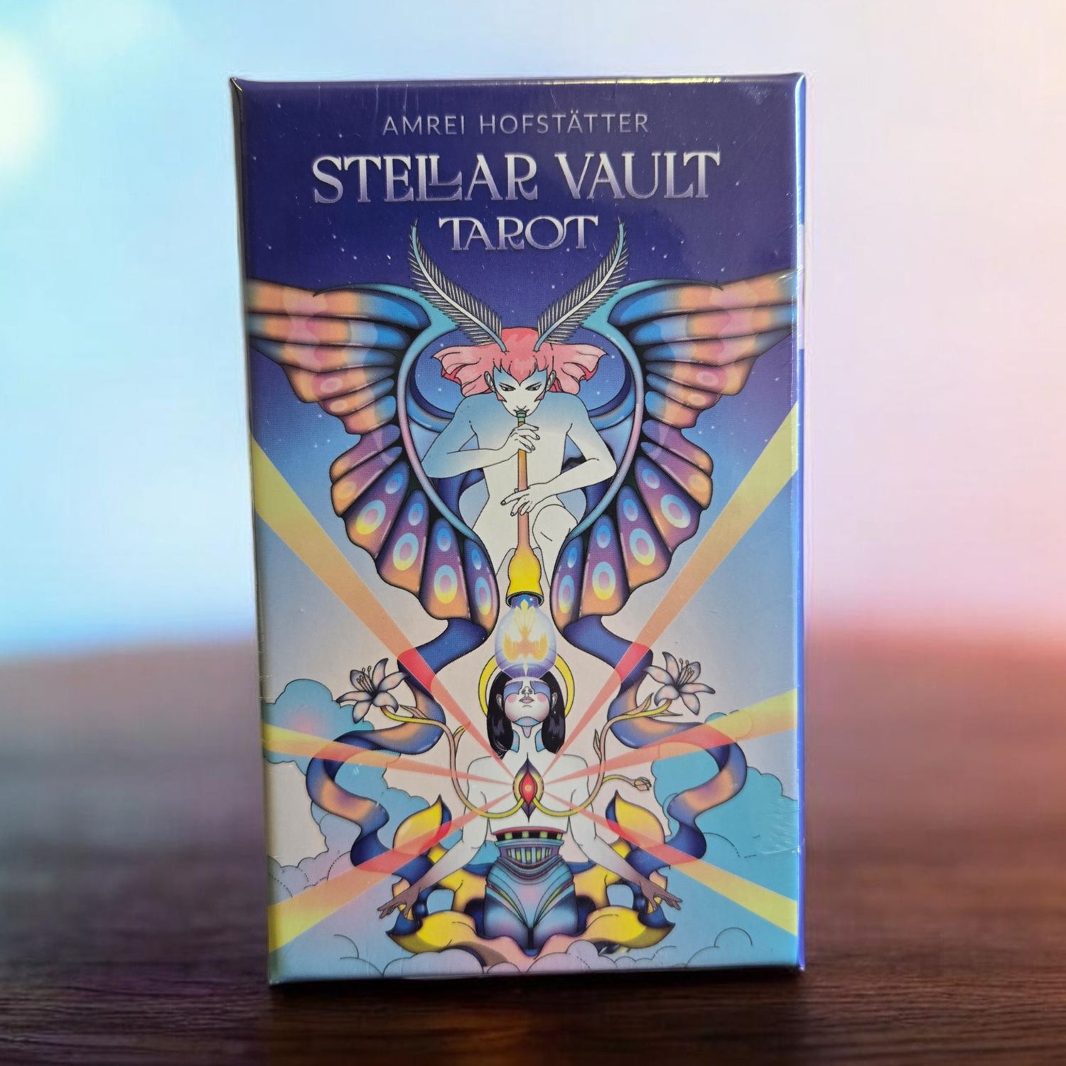 Stellar Vault Tarot deck by Amrei Hofstätter with pastel cosmic artwork at Arkady’s Metaphysical Gifts in Amarillo Texas