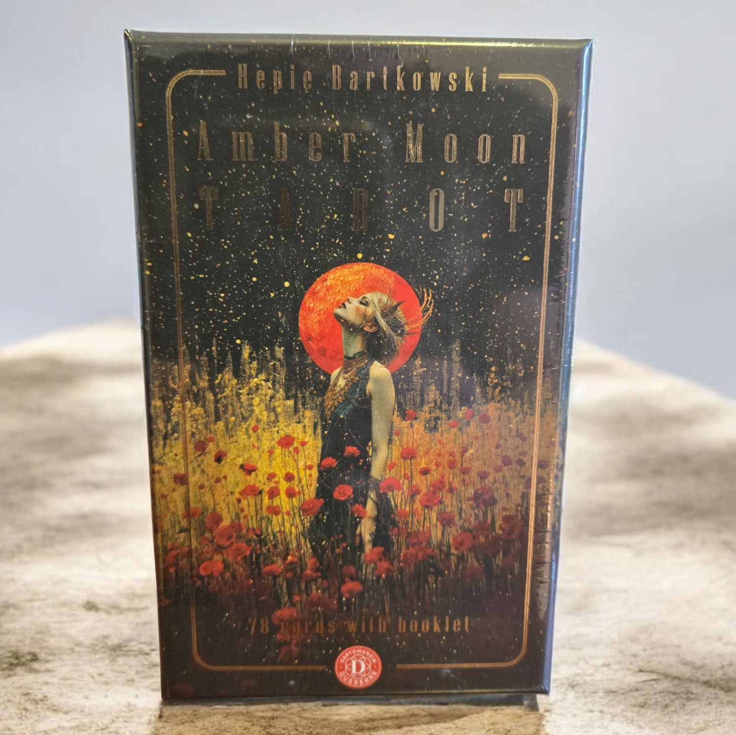 AMBER MOON TAROT Amber Moon Tarot deck by Hepie Bartkowski with lunar feminine artwork at Arkady’s Metaphysical Gifts Amarillo Texas