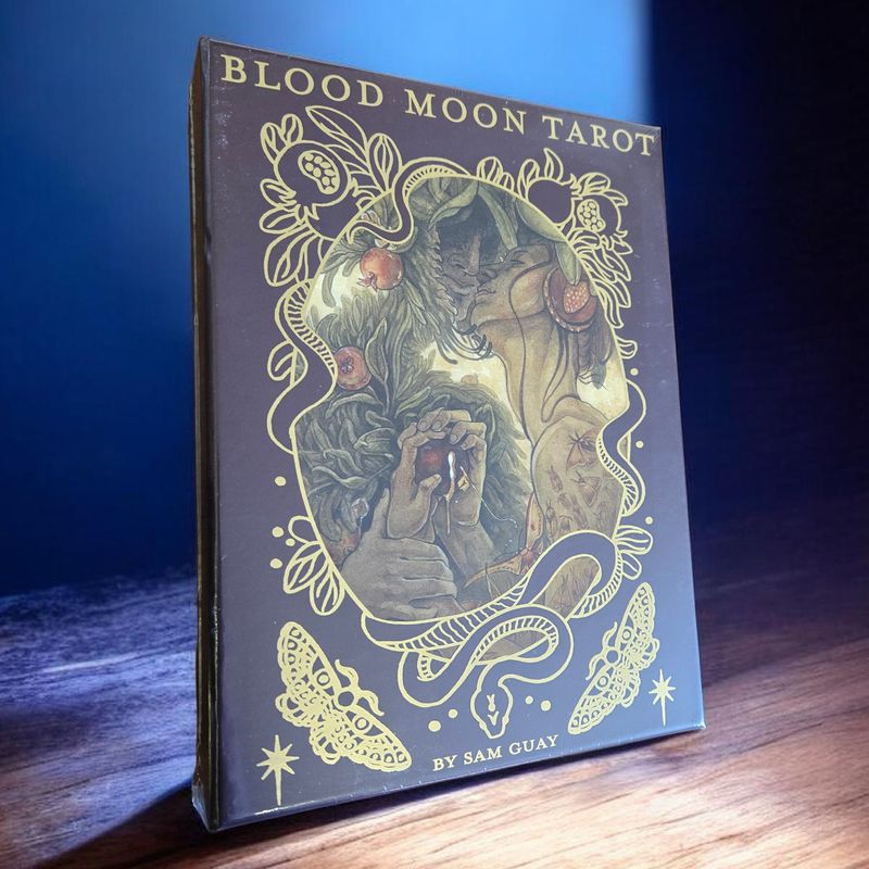 Blood Moon Tarot deck by Sam Guay with botanical mystical artwork at Arkady’s Metaphysical Gifts Amarillo Texas