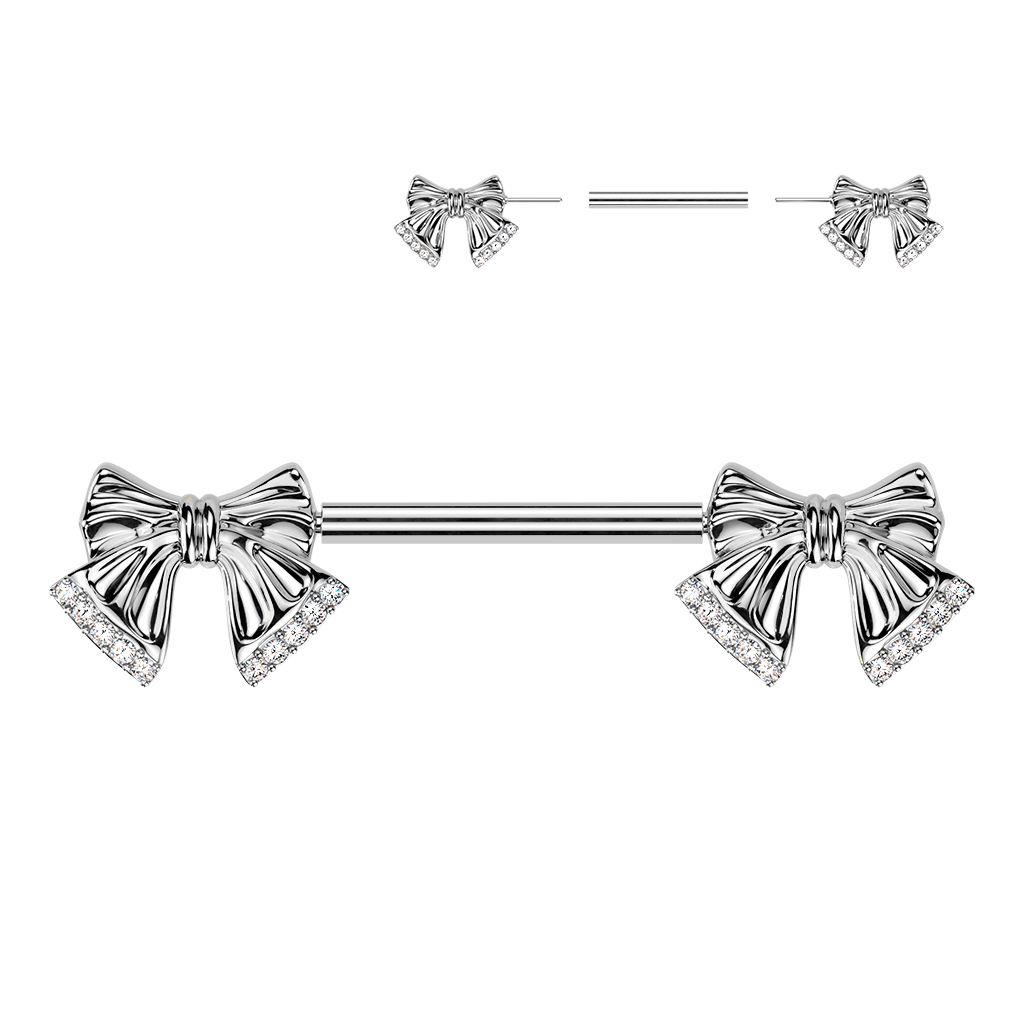 14G 9/16" BOWS POP-IN NIPPLE BARS Bow nipple bars 14G 9/16 steel threadless pair – Arkady’s Metaphysical Gifts Amarillo