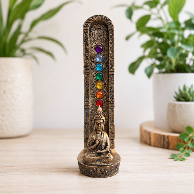 Tibetan Buddha Chakras Standing Incense Burner.
