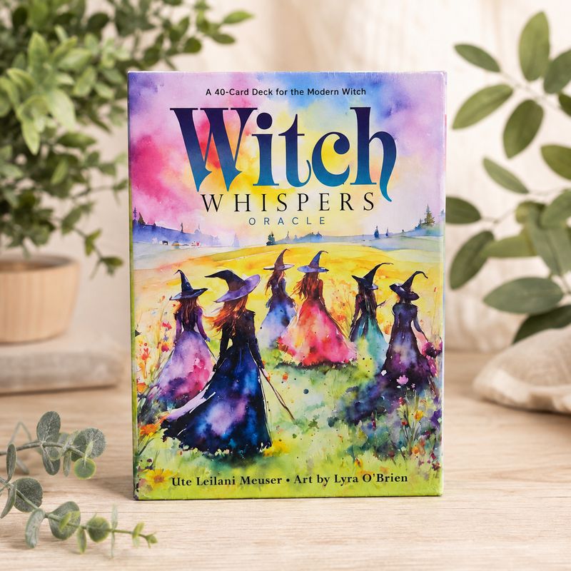 Witch Whispers Oracle 40-card deck by Ute Leilani Meuser with colorful witch artwork