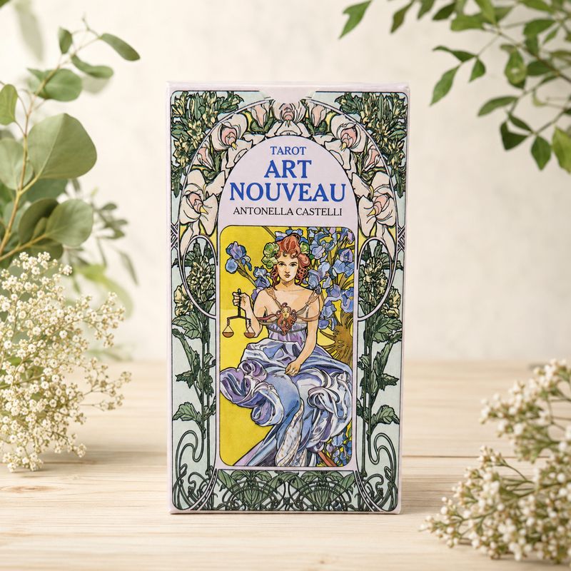Tarot Art Nouveau deck by Antonella Castelli with floral Art Nouveau artwork