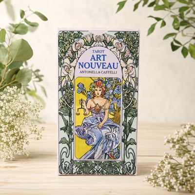 Tarot Art Nouveau deck by Antonella Castelli with floral Art Nouveau artwork