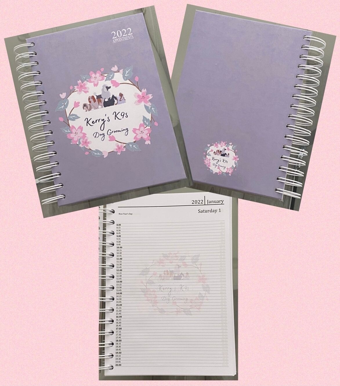 Handmade personalised A5 day a page appointment 2022 diary