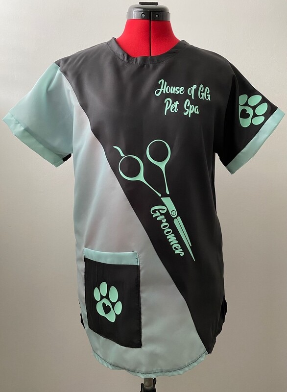 groomers top, split colour, personalised