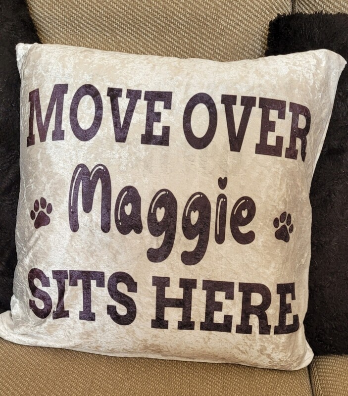 Cushion with pets name, move over....