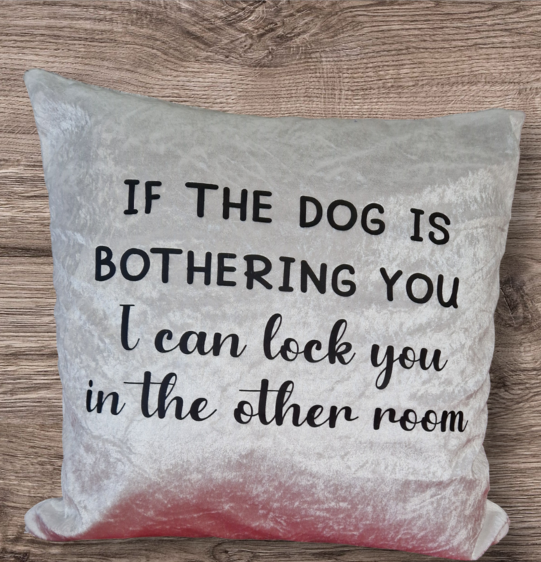 If the dog is bothering you, crushed velvet cushion 