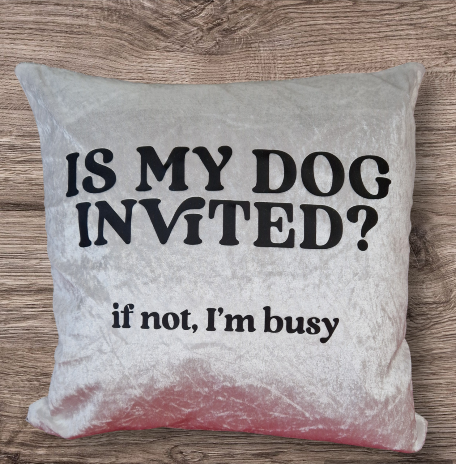 Is my dog invited, crushed velvet cushion 