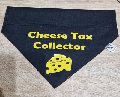 Cheese tax collector bandana, slide on collar.