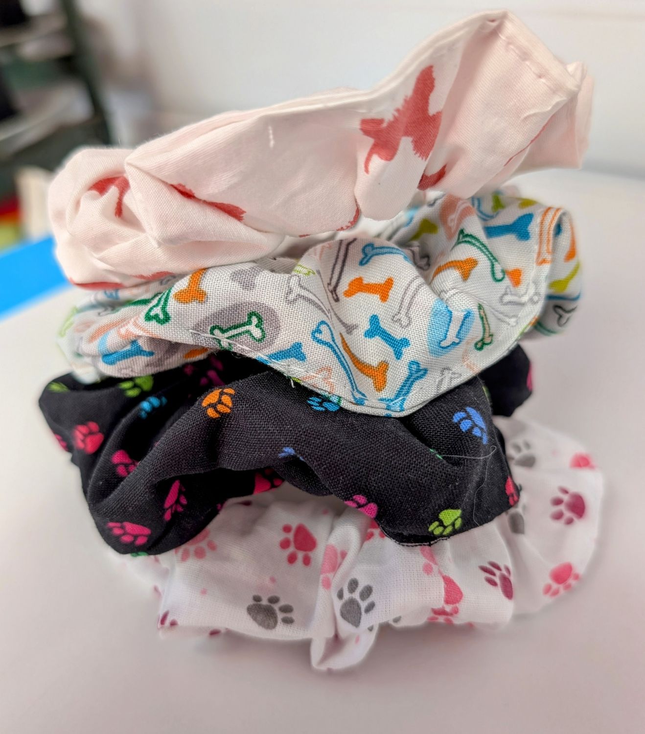 Paw print, dog print, hair scrunchies 2 pack