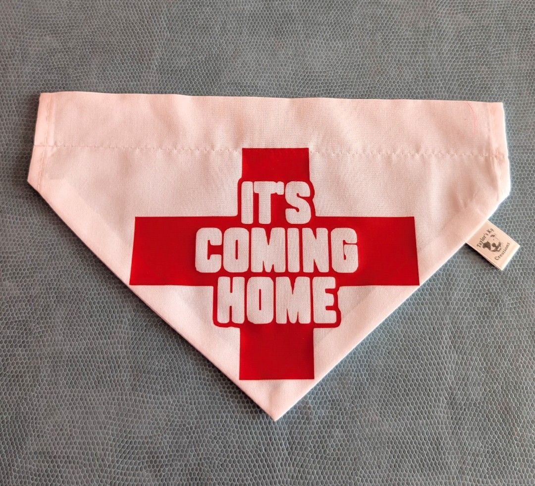 England bandana, slide on collar. 