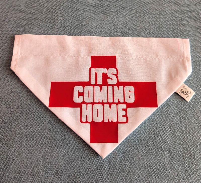 England bandana, slide on collar. 