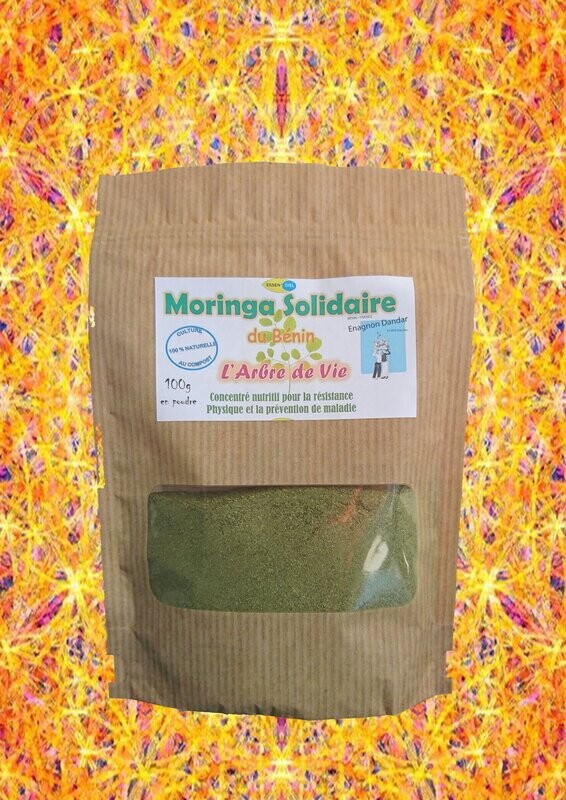 SuperMix Moringa (poudre de Feuille-graine-fleur) 
100g - port inclus