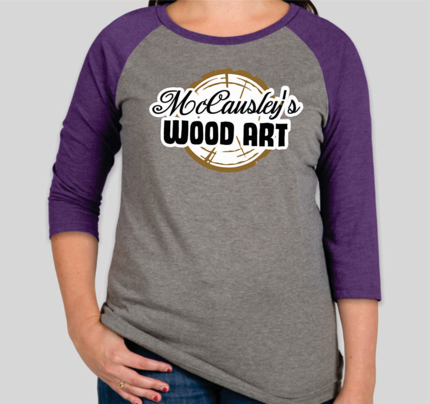 McCausley Wood Art Raglan 3/4 Sleeve T-Shirt
