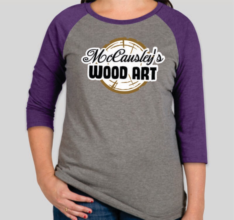 McCausley Wood Art Raglan 3/4 Sleeve T-Shirt