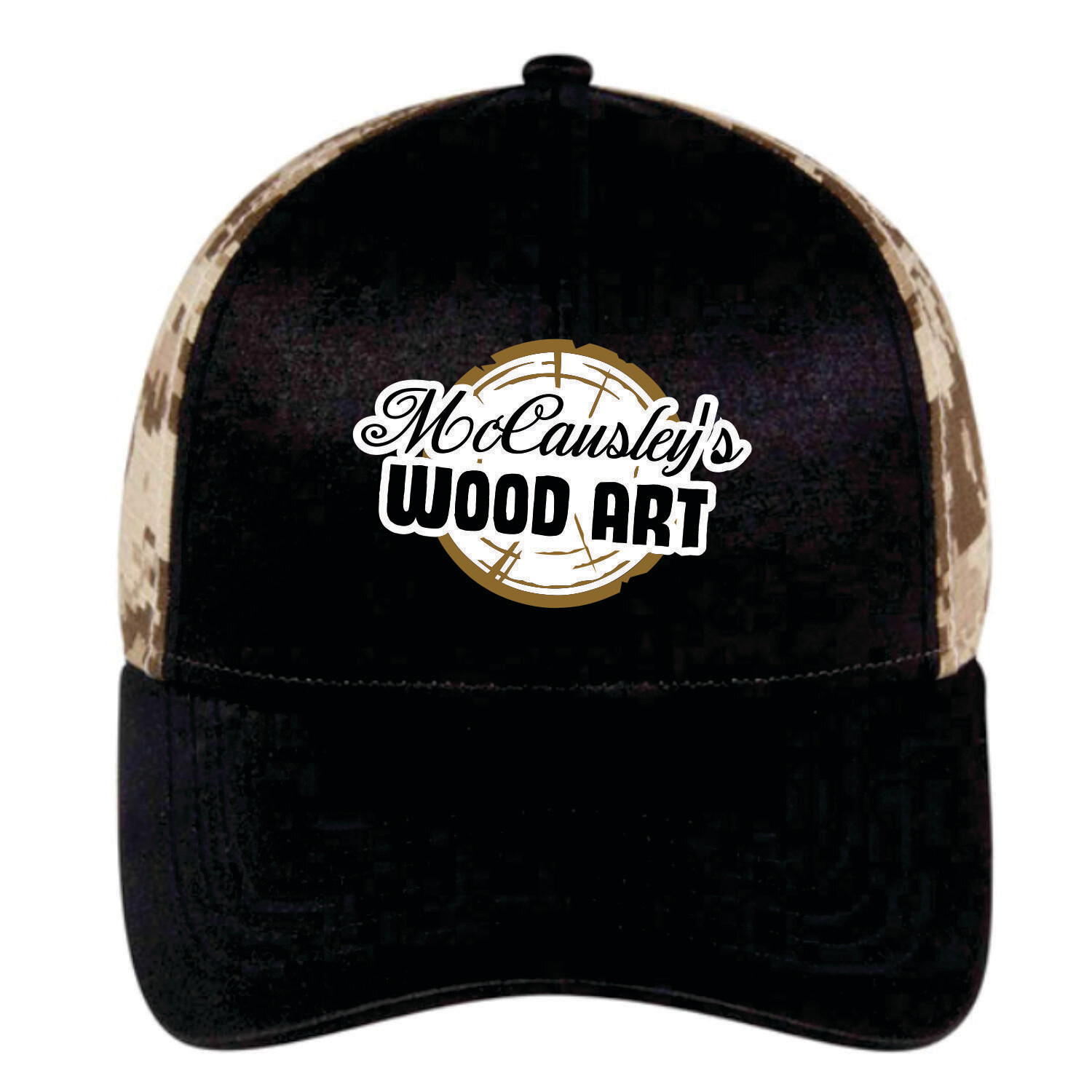 McCausley Wood Art Tan Digital Camo Mesh Back Hats