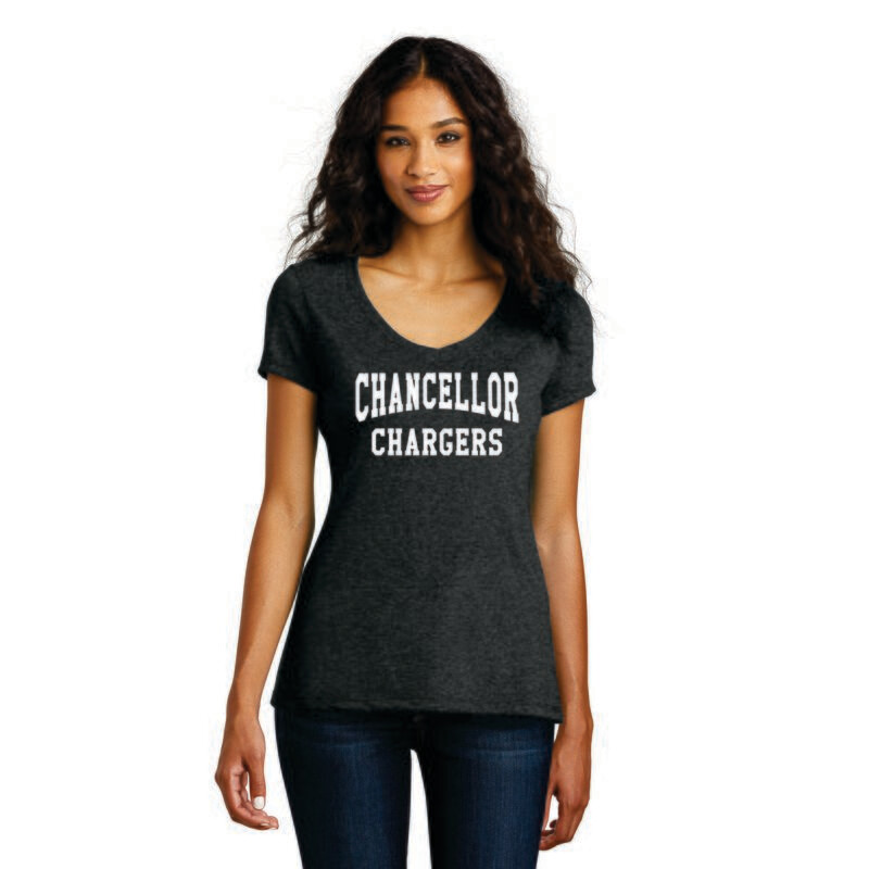 24- CHS Text Ladies V Neck T-Shirt *3 Color Options*